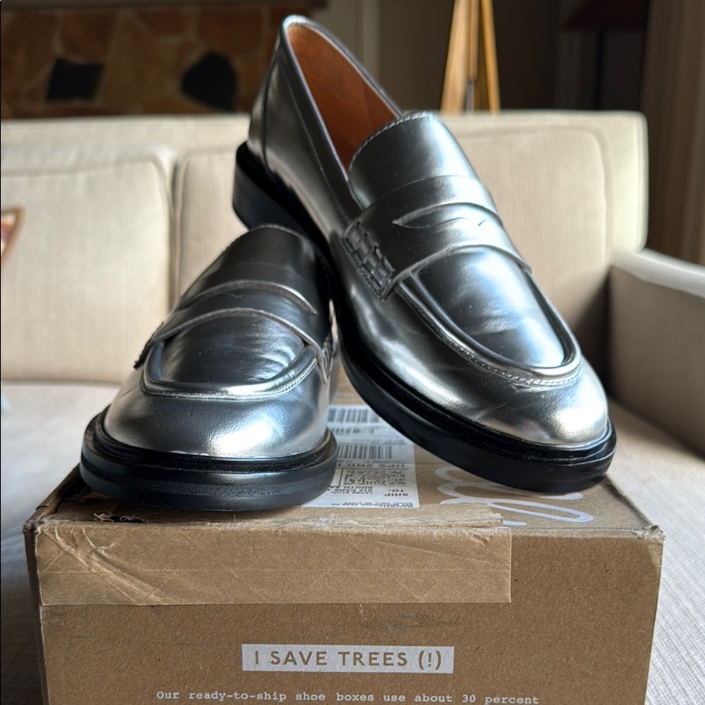 Madewell Silver Loafers